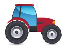 Autocollant tracteur rouge