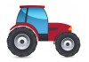 Autocollant tracteur rouge