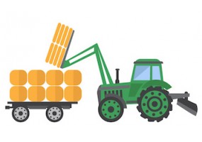 Sticker ferme tracteur paille