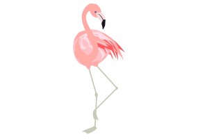 Autocollant mural flamant rose