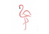 Sticker flamant rose contour