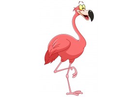 Sticker flamant rose joyeux