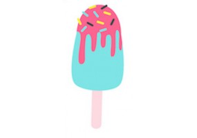Sticker glace à l'eau coloré
