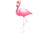 Sticker mural flamant rose fleur