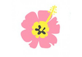 Sticker fleur rose pistile jaune