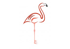 Sticker flamant rose sihlouette