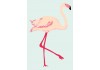 Sticker flamant rose peinture