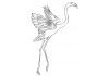 Sticker flamant rose blanc