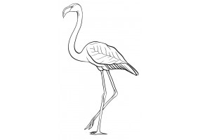 Sticker mural flamant rose blanc