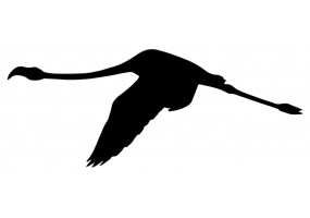 Sticker flamant rose en vol