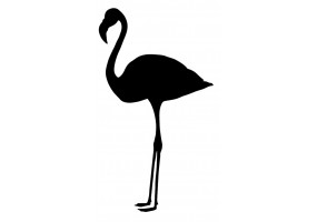 Sticker flamant rose noir