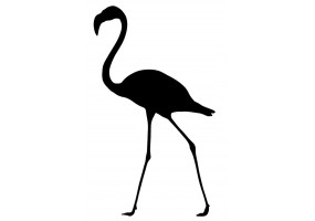 Sticker flamant rose noir