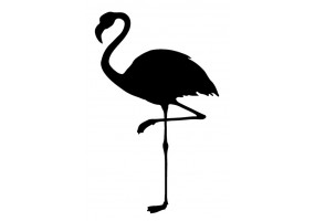 Sticker flamant rose noir