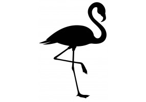 Sticker flamant rose silhouette