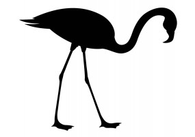 Autocollant flamant rose silhouette
