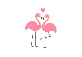 Sticker flamants roses couple