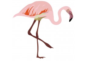 Sticker flamant rose