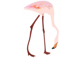 Sticker mural flamant rose XXL