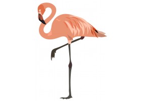 Sticker flamant rose geant