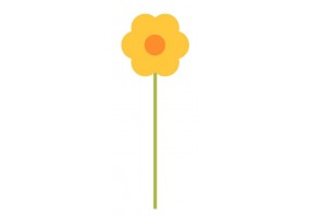 Sticker fleur jaune vitre