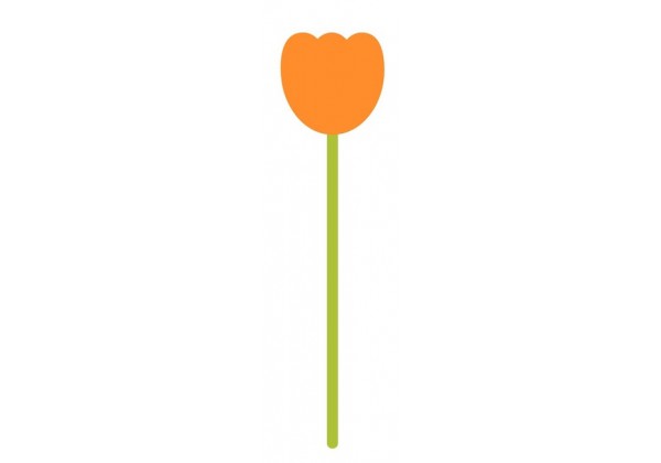 Sticker fleur tulipe orange