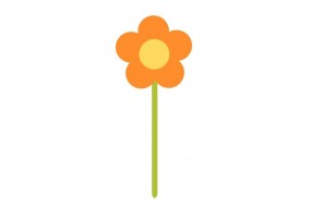 Autocollant fleur orange grosse