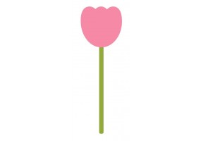 Sticker fleur tulipe rose