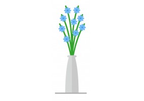 Sticker fleurs bleues bouquet