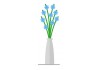 Sticker fleurs bleues bouquet