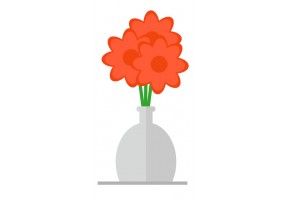 Sticker fleurs rouges bouquet