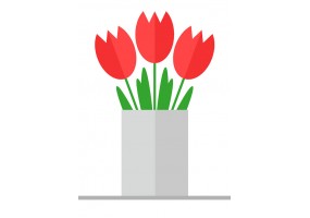 Sticker fleurs rouges bouquet