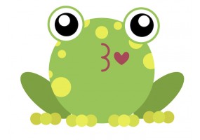 Sticker grenouille bisous