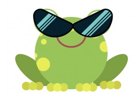 Sticker grenouille lunette soleil