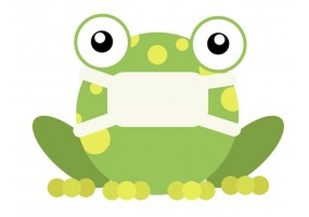 Sticker grenouille masque