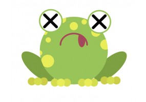 Sticker grenouille malade