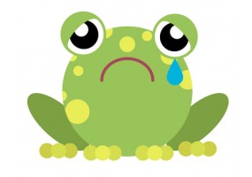 Sticker grenouille triste