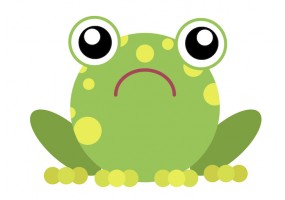 Autocollant grenouille triste