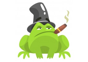 Sticker grenouille chapeau cigare