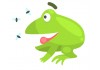 Sticker grenouille mouches