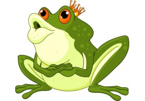 Sticker grenouille couronne