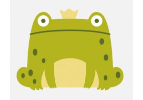 Sticker grenouille couronne