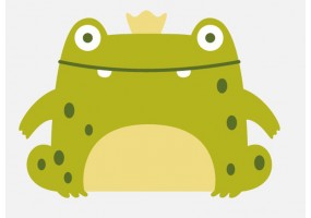 Sticker grenouille couronne