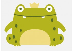 Sticker mural grenouille couronne