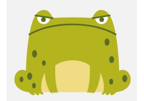 Sticker grenouille grognon