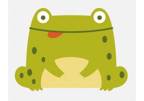 Autocollant grenouille tire langue