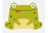 Autocollant grenouille tire langue