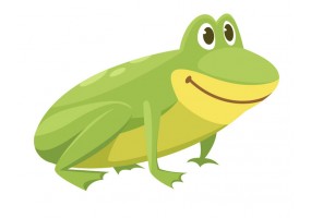 Autocollant grenouille jaune verte