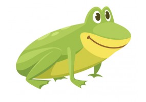 Sticker grenouille jaune verte