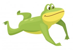 Sticker grenouille jaune verte