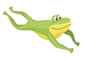Autocollant grenouille saut